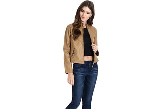 Chaqueta de Piel de Oveja Cálida de Invierno Informal para Mujer, Cuello Alto, Logotipo Frontal, Tallas Grandes Disponibles, Calidad Premium, Diseño Personalizable, Impermeable - Product Image 3