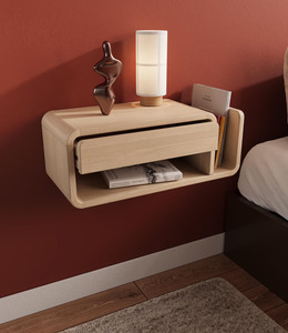 Hot Selling Solid Mango Floating Nightstand Handmade <b>Wall</b> <b>Mounted</b> Hanging Apartment School Hospital Warehouse Workshop - Product Image 3