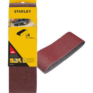 Bandes abrasives multi-paquet Stanley pour ponceuse à bande 75x533 mm pour travaux de ponçage - Product Image 2