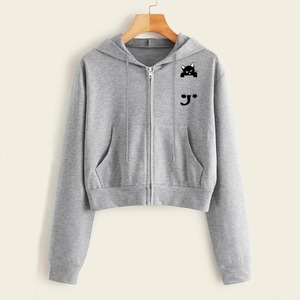 เสื้อครอปมีฮู้ดผ้าฟลีซสำหรับผู้หญิงผ้าคอตตอน100% มีซับในสำหรับฤดูหนาวงานตามสั่งแบบ2025 - Product Image 1