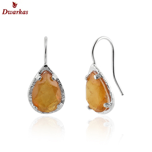 Pendientes de cuarzo citrino doblete de Plata de Ley 925 fina al por mayor, estilo clásico delicado para regalo, joyería a precio de fábrica - Product Image 2