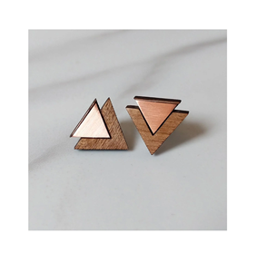 Antique Drop Women's Color-block Heart Unique <b>Wooden</b> Earrings for Wedding and Parties Use with Cheap Price - Product Image 3