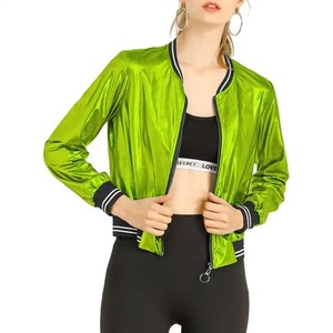 Blouson aviateur vert brillant de haute qualité pour femmes Long Street Wear respirant à la mode nouveau design vestes pour femmes - Product Image 2