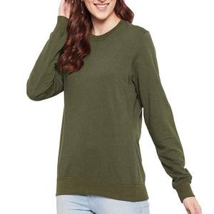 High Quality Women Sweatshirts For Casual Winter Wear Digital Printing Low Price Design Women's Sweatshirts Green Color <b>Crewneck</b> - Product Image 5
