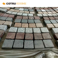 Pavés de Granit Personnalisés Cotrustone pour Allée Paysagère, Pavés de Granit, Médaillon, Mélange de Basalte Naturel, Pavés Interverrouillables Rouges pour Parking, Sydney