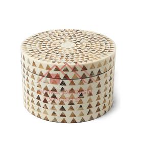 Round Shape Hand Carved Bone inlay Design Boxes Storage Organizer Wooden Box - Product Image 1