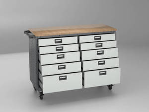 Heavy Duty Metal Tool Workbench 10 Storage <b>Drawers</b> <b>Workshop</b> Organizer Cabinet OEM Customizable Modular Toolcart - Product Image 4