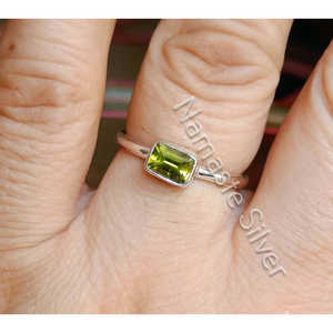 Handmade Dainty Boho Ring Natural Peridot 925 <b>Solid</b> Sterling <b>Silver</b> for Women Minimalist <b>Silver</b> Ring Fashion Gift - Product Image 5
