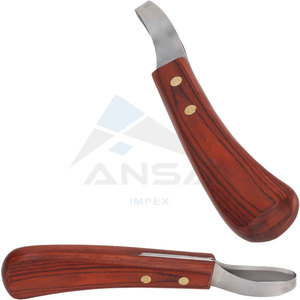 Recortadora de pezuñas de alta calidad con mango de madera de goma antideslizante Cuchillo de recorte de bucle de pezuña multiusos para caballos Burros Ganado - Product Image 5