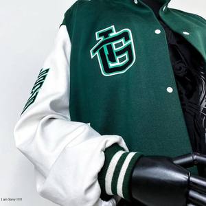 Veste pour homme varsity OEM Logo personnalisé Broderie Bomber Jackets Manches en cuir Rétro Letterman Baseball Varsity Jacket pour homme - Product Image 2