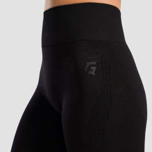 Leggings de compression sans couture Dexter en tissu tricoté noir - Product Image 5