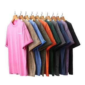 OEM personalizado de colores sólidos de cera de impresión Ácido lavado Vintage camiseta del fabricante profesional de suministro Puff camisetas para hombres - Product Image 6