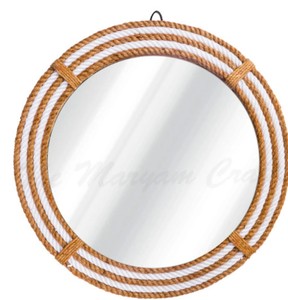 Nautical Coastal Round Rope <b>Mirror</b> - Home Decor Large <b>Wall</b> <b>Mirror</b> - Product Image 2