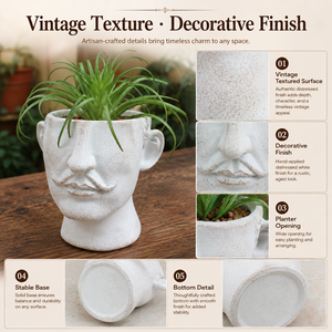 Pot de fleurs artistique nordique en forme de tête humaine, sculpture en résine, pot à succulentes, buste de statue grecque, <span class=keywords><strong>vase</strong></span> pour table - Product Image 5