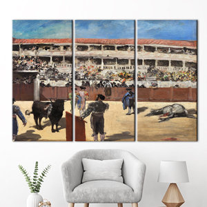 Toile d'art sur le thème de la tauromachie espagnole - Impression murale moderne, 3P : encadrée - Product Image 1