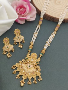 Ensemble de bijoux de mariée en or pour femmes collier de mariage ensembles de boucles d'oreilles pour femmes - Product Image 2