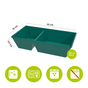 ORNAMIN Norbert Contenant alimentaire en plastique injecté 450 ml à 2 compartiments, réutilisable, compatible lave-vaisselle, empilable, pour la préparation des repas et la restauration - Product Image 5