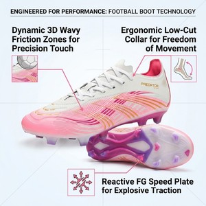 Chaussures de football professionnelles FG pour hommes et femmes, <span class=keywords><strong>crampons</strong></span> de <span class=keywords><strong>foot</strong></span> pour terrain souple, fournisseur <span class=keywords><strong>personnalisé</strong></span> en gros - Product Image 2