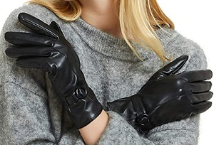 Pur printemps femmes 100% cuir de mouton gants écologiques hiver chaud conduite écran tactile capacités quotidien décontracté fête - Product Image 5