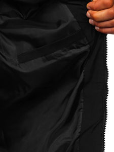 Nueva llegada de algodón orgánico chaquetas acolchadas de Color para hombre invierno a prueba de viento impermeable con capucha cálida chaqueta acolchada de plumón de pato brillante - Product Image 3