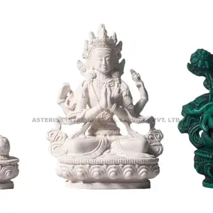 アイドル4つの武装したChenrezig Avalokiteshvara仏像樹脂ネパール製手作りの伝統的な宗教的なチベットの仏