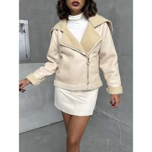 Chaquetas de Cuero con Cierre de Cremallera para Mujer, Color Piedra Claro, Producto al por Mayor de Topshow - Product Image 3