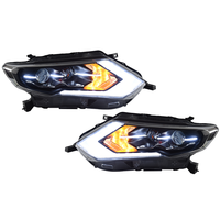 Pour Nissan X-Trail Rouge 2017-2021 : Ensemble de phares améliorés à configuration avancée avec projecteur à lentille Bi-LED et clignotants séquentiels