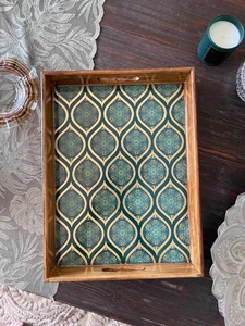 Bandeja de Servir Tradicional de Madera con Estampado Esmaltado |   Diseño Personalizado para Hogar, Cocina, Hotel y Bodas |   OEM/ODM Venta al por Mayor - Product Image 4