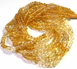 <b>Top</b> Natural Citrine Gemstones Beads 16" Strand Rondelle Polished Smooth Loose Beads 3-4.5mm Yellow Citrine DIY Jewelry Gems - Product Image 4