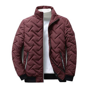 Chaqueta Acolchada Transpirable de Secado Rápido para Hombre con Diseño de Costuras Personalizadas, Cuello Alto y Cierre de Cremallera, Abrigo Cálido para Invierno - Product Image 1