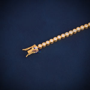 Último diseño corte redondo Moissanite diamante bisel ajuste tenis eternidad pulsera 925 joyería de plata esterlina para mujeres - Product Image 5