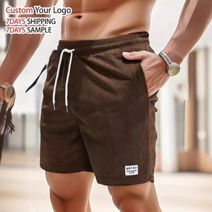 2025 fabricante verano Jogger 5 pulgadas pantalones cortos de playa de punto logotipo personalizado estampado gimnasio secado rápido deportes Casual hombres pantalones cortos - Product Image 1
