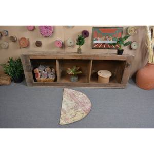 Tapis Vintage en Laine Turque 2.5 X 1.5ft Classique Beige Rouge Accents Grande Surface Rectangle Patchwork Design pour Couloir pour Décoration de Chambre - Product Image 3