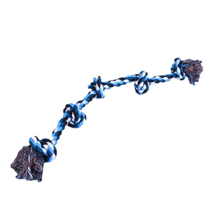 Juguetes de Cuerda para Perros Five Knots, Juguete Masticable de Algodón Trenzado Resistente para Cachorros, Cuidado Dental, Juego Interactivo de Tirar para Perros - Product Image 4