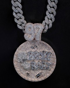 Custom Moissanite VVS Diamond Pendant with 925 Chain GIA Certified Rapper Name Logo <b>Letter</b> <b>Necklace</b> Pendant for Men White Color - Product Image 1