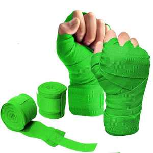 Black <b>Elastic</b> Kickboxing and Boxing Hand Wraps with Thumb Loop MMA <b>Bandages</b> for Muay Thai Protection - Product Image 2