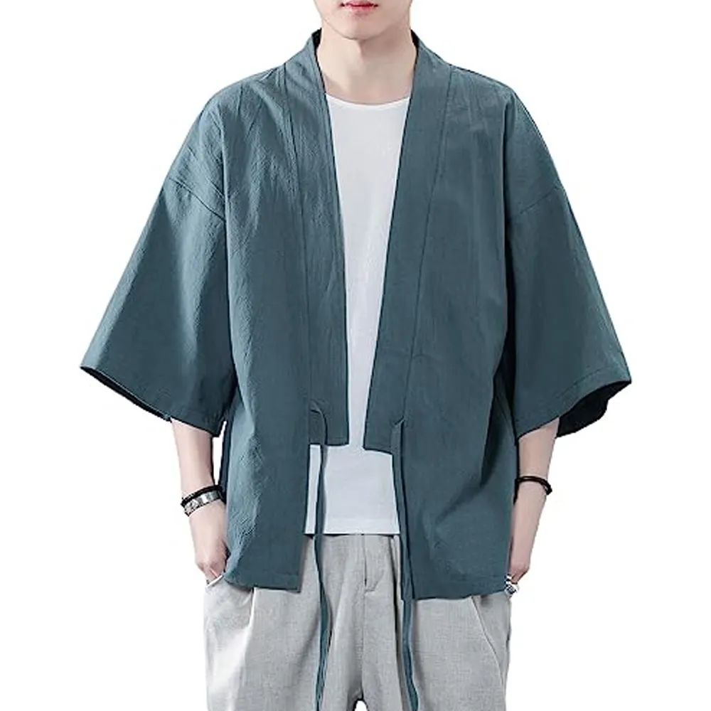 Giá cả cạnh tranh biểu tượng tùy chỉnh người đàn ông của Kimono áo sơ mi/chất lượng tốt nhanh khô thiết kế của riêng bạn giản dị Kimono áo sơ mi