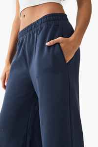 Venta al por mayor de pantalones de chándal de poliéster/algodón para mujer de alta calidad 300gsm pierna recta plana holgada de encaje acampanado invierno alto - Product Image 2