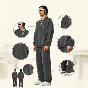 ชุดเซ็ตสเวตสูทผ้าฟลีซแบบเรียบ สไตล์สตรีทแวร์ ทรงปกติ สำหรับผู้ชาย ขายส่ง |   เสื้อสเวตเชิ้ตแขนยาวผ้าฝ้าย 350 GSM พร้อมกางเกงขายาว ชุด 2 ชิ้น - Product Image 4