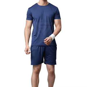 Conjuntos de Camiseta y Pantalones Cortos Deportivos Personalizados para Hombre, Cuello Redondo, Transpirables, 280GSM, Felpa Francesa, Algodón, Manga Corta, Traje Deportivo de Verano - Product Image 1