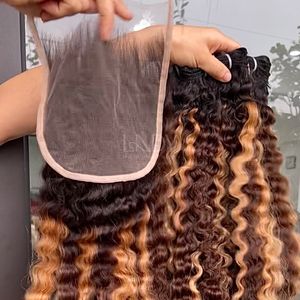 Extensiones de cabello humano vietnamita de alta calidad Bumerse Curly Highlight Color Paquetes de cabello crudo 100% Cabello humano real - Product Image 4