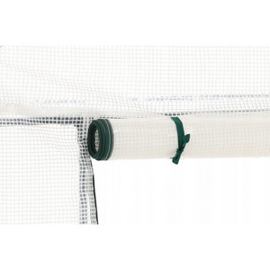 Serre de jardin moderne blanche 140x73x200cm avec étagères, facilement assemblable, en polycarbonate et bois traité sous pression pour la croissance des plantes d'intérieur - Product Image 6