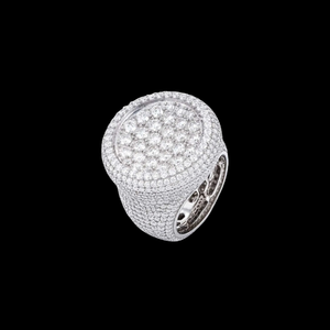 Anillo de Hip Hop de oro blanco de 14kt para hombre con diamantes de corte redondo cultivados en laboratorio, nuevo diseño atractivo con Bodas de claridad VVS al por mayor - Product Image 3