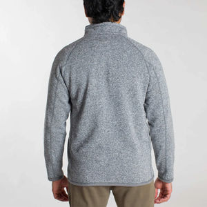 Sweat-shirt à col roulé mi-zippé pour homme personnalisé, 100% coton biologique, taille plus, épaules tombantes, sweat-shirt uni à quart de zip pour homme - Product Image 4