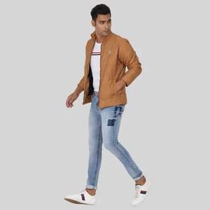 Chaqueta de Invierno Deportiva Acolchada con Revestimiento Impermeable, Relleno de Poliéster, Cuello Plegable, Cierre de Cremallera, Forro Polar Cortavientos para Hombre, Talla XL - Product Image 1