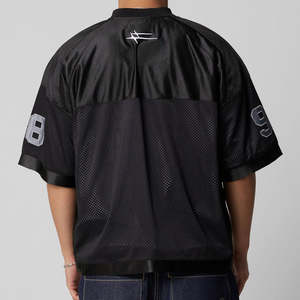 T-shirt de sport vintage sur mesure pour homme, coupe ample et ample, respirant, en maille de polyester, imprimé en sérigraphie, jersey lourd - Product Image 2