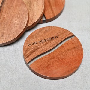 Sous-verres de luxe écologiques résistants à la chaleur en bois/marbre, couleur marron, forme ronde, pour la maison, la cuisine, les tables, les tapis en Inde - Product Image 1