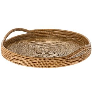 Venta al por mayor fabricantes de bandejas redondas de mimbre bandejas de comida de frutas con asas restaurante y suministros para hoteles conjunto de Bandejas para servir - Product Image 4