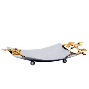 Plateau de service de meilleure qualité en acier inoxydable avec poignée en laiton, plateau de service au design moderne, tasse avec logo personnalisé, assiette de service ronde et carrée - Product Image 6