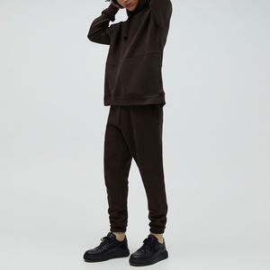 Capuche Marron personnalisée sweats à capuche d'entraînement légers et unis à manches longues 60% coton 40% polyester sweat à capuche marron sweats à capuche unisexes - Product Image 4